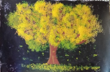 Painting titled "Autumn tree" by Dimitra Ger, Original Artwork, Acrylic