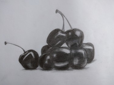 Painting titled "Cherries" by Dimitra Ger, Original Artwork, Graphite