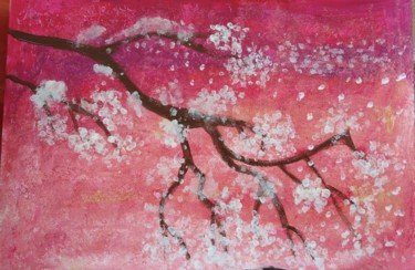 Painting titled "Cherry blossom tree…" by Dimitra Ger, Original Artwork, Acrylic