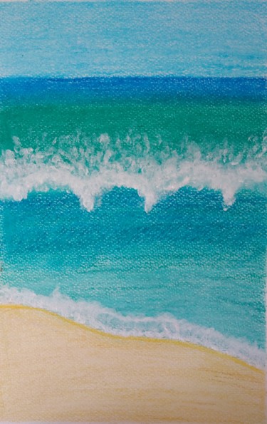 Painting titled "Waves" by Dimitra Ger, Original Artwork, Pastel