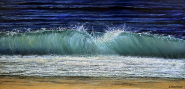 Peinture intitulée "Possidi Beach Wave 2" par Dimitra Papageorgiou, Œuvre d'art originale, Huile