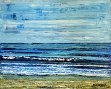 Peinture intitulée "Possidi Beach Wave 3" par Dimitra Papageorgiou, Œuvre d'art originale, Huile