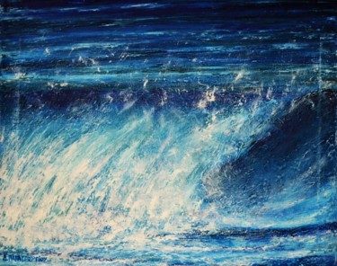 Malerei mit dem Titel "Wave 2" von Dimitra Papageorgiou, Original-Kunstwerk, Öl