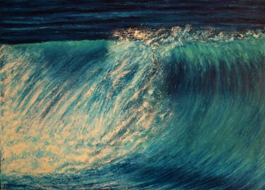 Peinture intitulée "Ocean Motion 3" par Dimitra Papageorgiou, Œuvre d'art originale, Huile