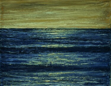 Painting titled "Small Seascape 4" by Dimitra Papageorgiou, Original Artwork, Oil
