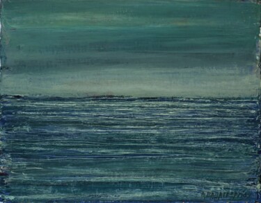 Painting titled "Small Seascape 12" by Dimitra Papageorgiou, Original Artwork, Oil