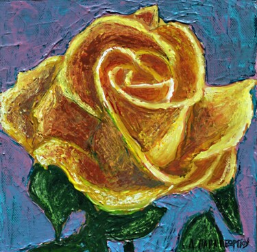 Painting titled "Summer Rose" by Dimitra Papageorgiou, Original Artwork, Acrylic