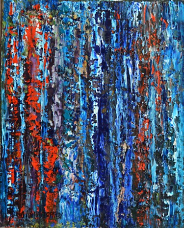 Картина под названием "Abstract Oil 9" - Dimitra Papageorgiou, Подлинное произведение искусства, Масло
