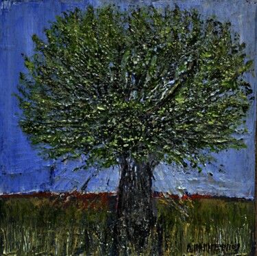 Картина под названием "Small Olive Tree 5" - Dimitra Papageorgiou, Подлинное произведение искусства, Масло