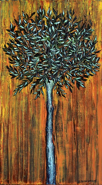 Peinture intitulée "Young Olive Tree" par Dimitra Papageorgiou, Œuvre d'art originale, Huile