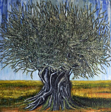 Painting titled "Olive Tree 2" by Dimitra Papageorgiou, Original Artwork, Oil