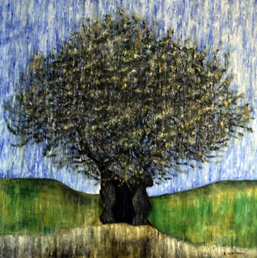 Pintura titulada "Olive Tree 1" por Dimitra Papageorgiou, Obra de arte original, Oleo