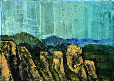 "Meteora View 3" başlıklı Tablo Dimitra Papageorgiou tarafından, Orijinal sanat, Petrol