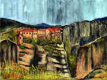 "Meteora Varlaam Mon…" başlıklı Tablo Dimitra Papageorgiou tarafından, Orijinal sanat, Petrol