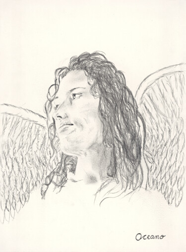 Dibujo titulada "Ange" por Dimitri Collard (Oceano), Obra de arte original, Lápiz