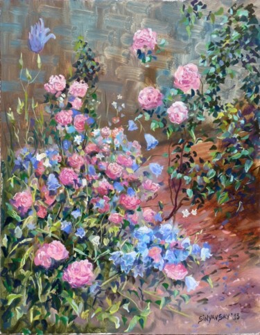 Painting titled "Le printemps au fon…" by Dimitri Sinyavsky, Original Artwork