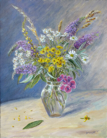 Peinture intitulée "Le bouquet de l'été…" par Dimitri Sinyavsky, Œuvre d'art originale, Huile