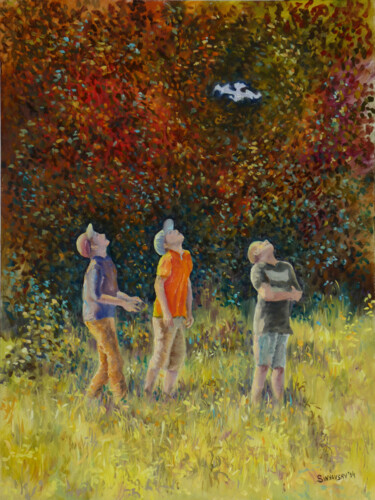 Pittura intitolato "Dron" da Dimitri Sinyavsky, Opera d'arte originale, Olio