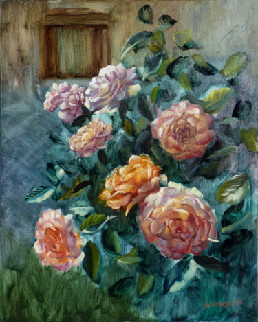 Peinture intitulée "Roses" par Dimitri Sinyavsky, Œuvre d'art originale, Huile