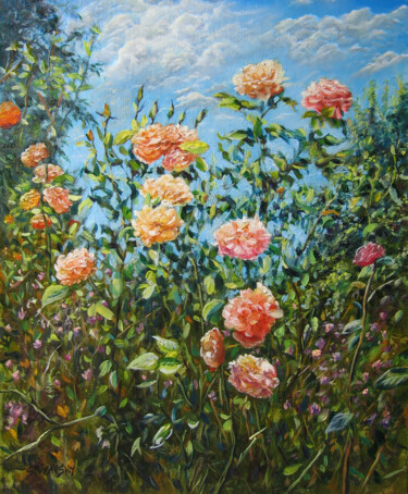 Peinture intitulée "roses-de-midi.jpg" par Dimitri Sinyavsky, Œuvre d'art originale