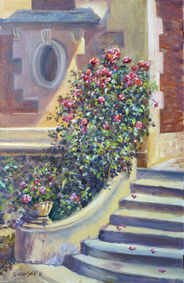 Peinture intitulée "les-roses-du-castel…" par Dimitri Sinyavsky, Œuvre d'art originale