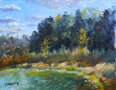 Painting titled "le-bord-de-l-etang-…" by Dimitri Sinyavsky, Original Artwork