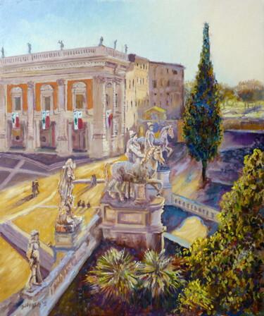 Peinture intitulée "Rome Palazzo dei Co…" par Dimitri Sinyavsky, Œuvre d'art originale, Huile