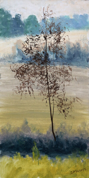 Peinture intitulée "l'arbrisseau" par Dimitri Sinyavsky, Œuvre d'art originale, Huile