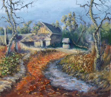 Painting titled "plaies automnales" by Dimitri Sinyavsky, Original Artwork, Oil