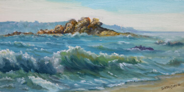 Pintura intitulada "Saint Jacus sur mer…" por Dimitri Sinyavsky, Obras de arte originais, Óleo
