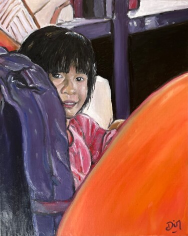Pintura titulada ""La petite fille de…" por Dimitri Vincent, Obra de arte original, Oleo Montado en Bastidor de camilla de m…