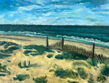 Pittura intitolato ""Les dunes de Saint…" da Dimitri Vincent, Opera d'arte originale, Olio Montato su Telaio per barella in…