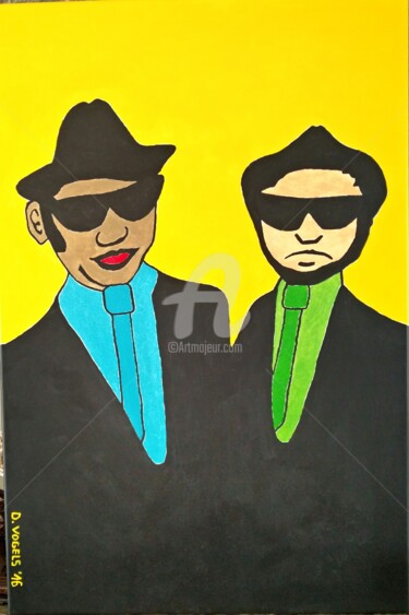 Painting titled "Brothers in crime" by Dv-Paintings, Original Artwork, Acrylic