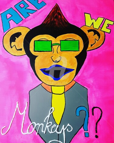Pittura intitolato "Are we monkeys??" da Dv-Paintings, Opera d'arte originale, Acrilico