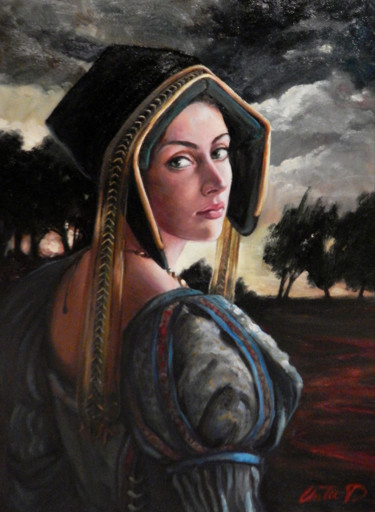 Painting titled "Decidida" by Dimitrio Untu, Original Artwork, Oil