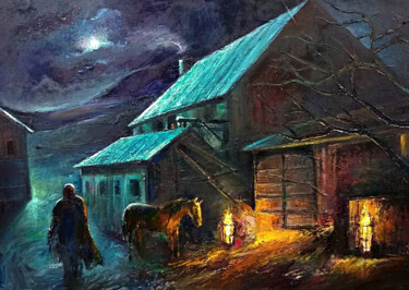 Pintura titulada "La noche fría" por Dimitrio Untu, Obra de arte original, Oleo