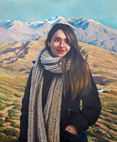 Painting titled "Daniela" by Dimitrio Untu, Original Artwork, Oil