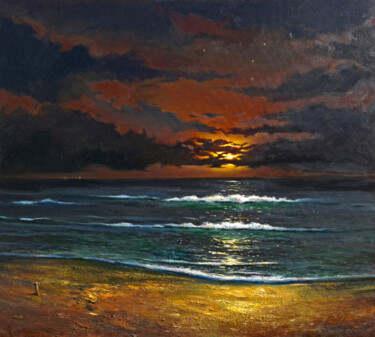 Painting titled "Santa Clara de noche" by Dimitrio Untu, Original Artwork, Oil