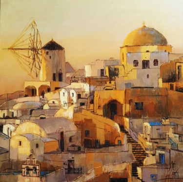Peinture intitulée "Santorini-Greece" par Dimitris Apazidis, Œuvre d'art originale, Huile