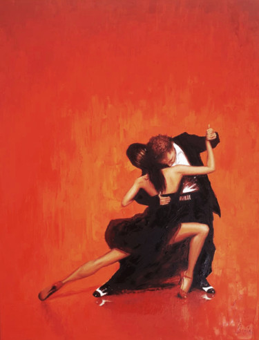 Картина под названием "Dancers Tango" - Dimitris Apazidis, Подлинное произведение искусства, Масло