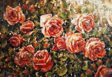 Painting titled "Roses" by Dimitris Apazidis, Original Artwork, Oil