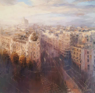 Painting titled "Madrid Spain" by Dimitris Apazidis, Original Artwork, Oil