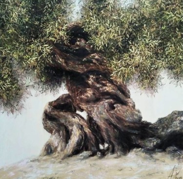 Painting titled "Olive tree Greece" by Dimitris Apazidis, Original Artwork, Oil