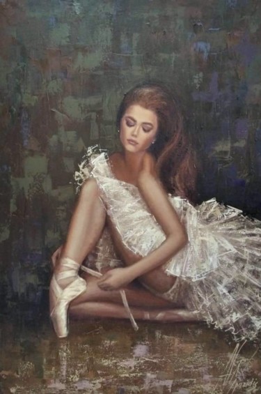 Картина под названием "prima ballerina" - Dimitris Apazidis, Подлинное произведение искусства, Масло