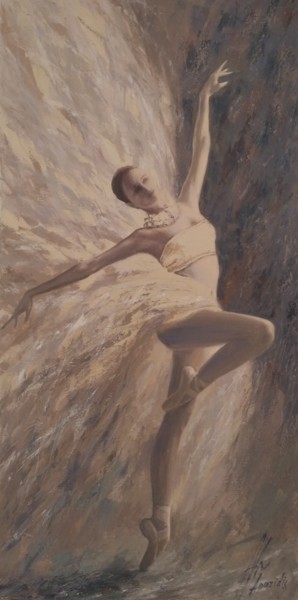 Painting titled "dancer" by Dimitris Apazidis, Original Artwork, Oil