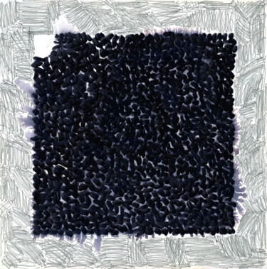 Dessin intitulée "Black Doted Square" par Dimitris Kritsotakis, Œuvre d'art originale, Marqueur