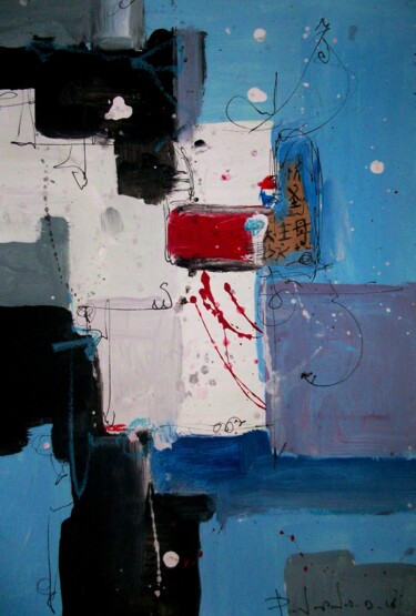 Painting titled "tokyo, Abstract Pap…" by Dimitris Pavlopoulos, Original Artwork, Acrylic
