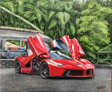 Painting titled "Ferrari LaFerrari" by Shishkov, Original Artwork, Oil