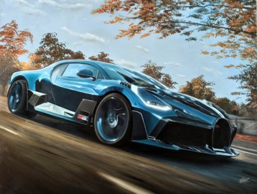 Картина под названием "Bugatti Divo" - Shishkov, Подлинное произведение искусства, Масло