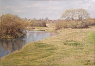 Painting titled "Весенняя Уводь" by Dmitrii Fokeev, Original Artwork, Oil